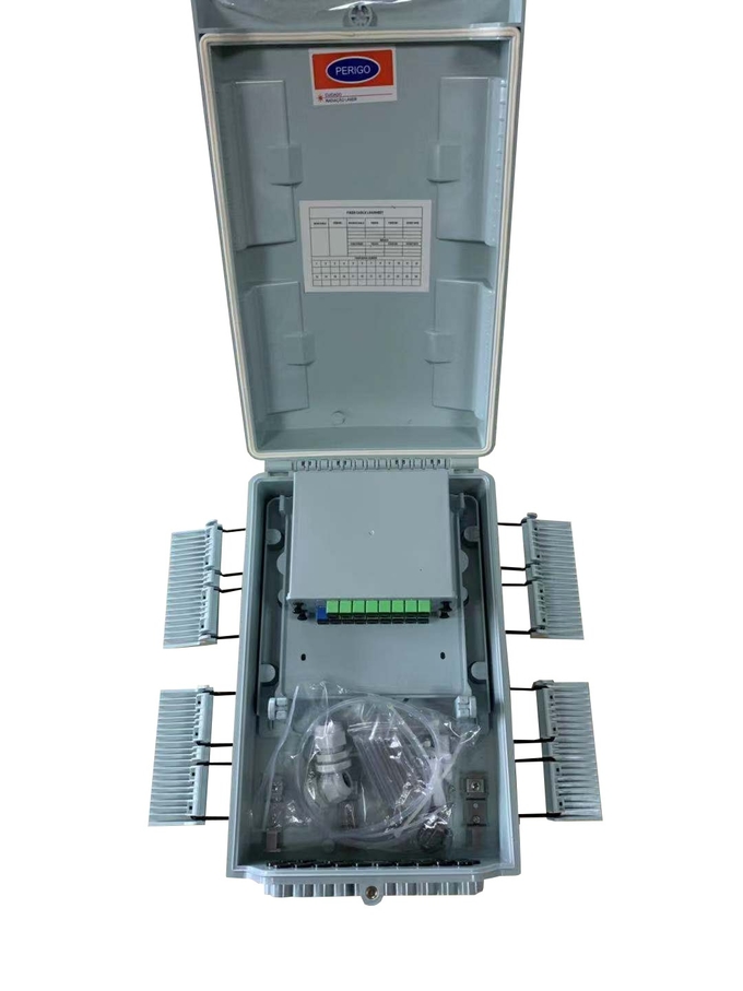 Hộp phân phối cáp quang 24 cổng của Trung Quốc ABS IP 65 với bộ chia PLC plug-in SC trên tường / phương pháp cực 2